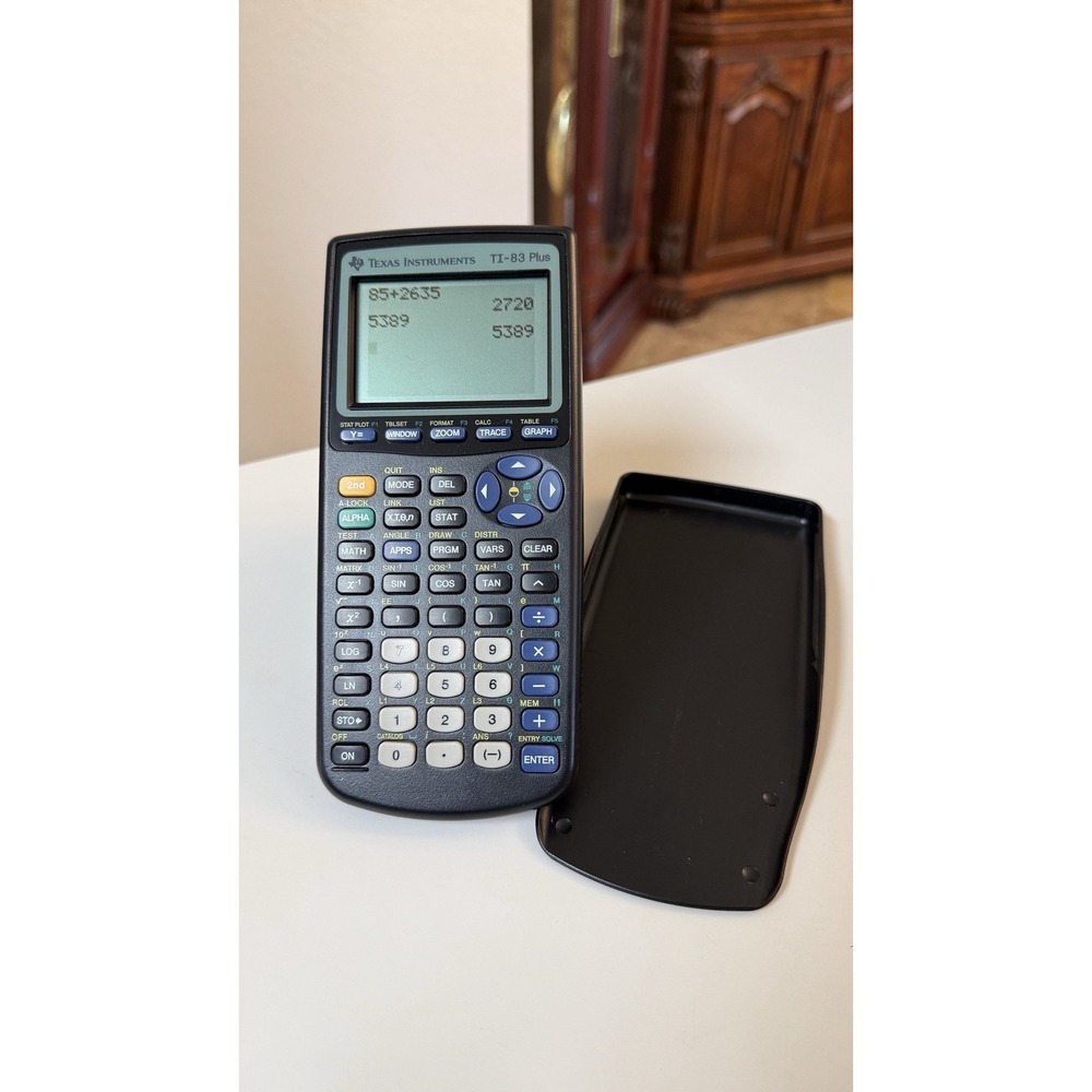 Texas Instruments TI-83 Plus Graphing Calculator Black w/ Cover Tested Working